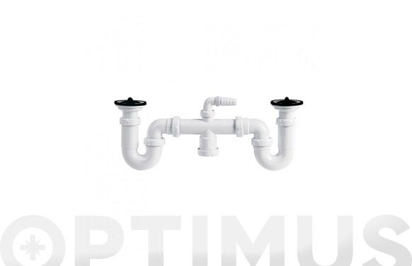 126_6909ff4506963 SIFON CURVO DOBLE EXTENSIBLE ORIENTABLE VALVULA - Imagen 1