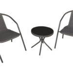 SILLON ACERO POLIPROPILENO 2 U + MESITA Ø 45 CM