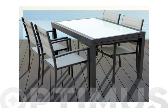 126_690a658787f66 SILLON ALUMINIO TEXTILENE ACOLCHADO GRIS - Imagen 1