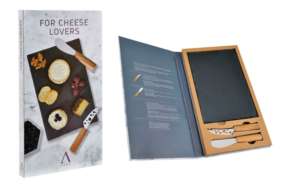 126_690ba4deae7a4 TABLA PIZARRA + 2 CUCHILLOS QUESO - Imagen 1