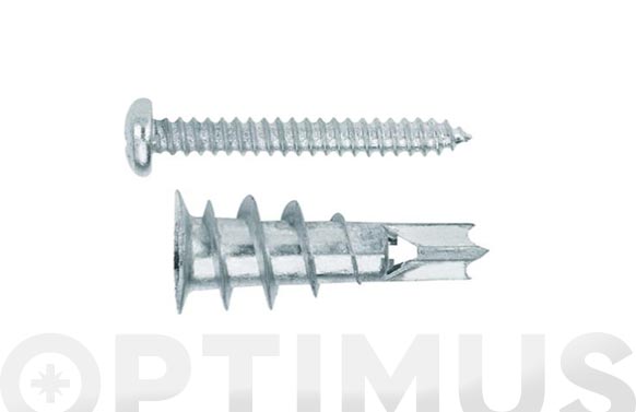 126_690ba65203ed0 TACO METALICO DIN 7891 PLADUR CON TORNILLO CABEZA ALOMADA - Imagen 1