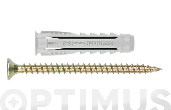 126_690ba678eeb08 TACO NILON CON TIRAFONDO CABEZA AVELLANADA POZI - Imagen 1