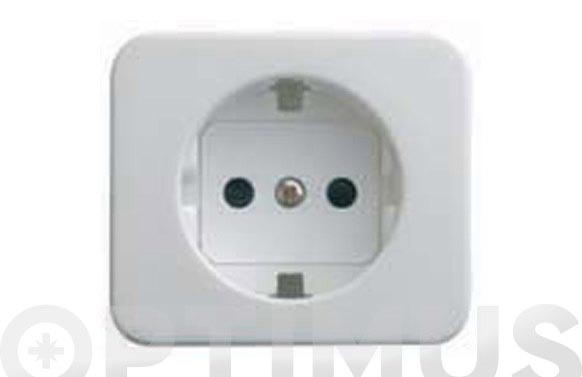 126_690ba89722b60 TAPA BASE ENCHUFE 2P + TT BLANCO - Imagen 1