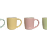 TAZA CAFE PORCELANA COLORES PASTEL SET 4DS