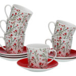 TAZA TE PORCELONA CON PLATO SET 6 UD