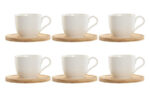 TAZAS CAFE PORCELANA SET 6UDS BAMBU/BLANCO ROMBOS
