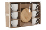 TAZAS CAFE PORCELANA SET 6UDS BAMBU/BLANCO ROMBOS - Imagen 3