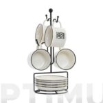 TAZAS CAFE/CORTADO SET 4 U CON SOPORTE
