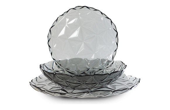 126_690f0ce0885d2 VAJILLA 18 PZAS CRISTAL GRIS - Imagen 1