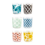 VASO AGUA VIDRIO DECORADO COLOURFUL