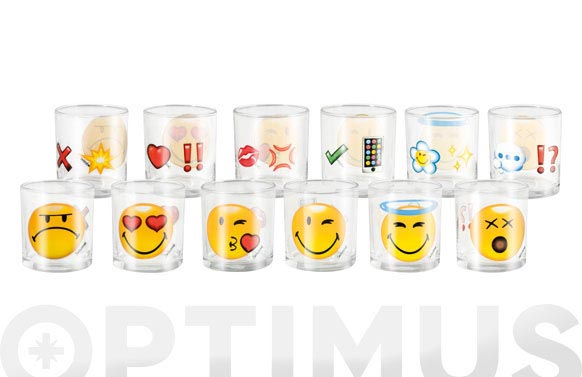 126_690f0f18d7a1f VASO AGUA VIDRIO SMILEY EMOTICON - Imagen 1