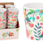 VASO MELAMINA DECORADO FLOR (EXPOSITOR)