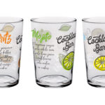 VASO PINTA COCTEL DECORADO PACK 3 UDS