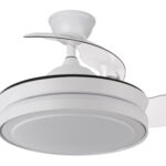 VENTILADOR DE TECHO PALAS RETRACTIL MINI BLANCO