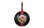 WOK INDUCCION DE ACERO DE CARBONO MANGO MADERA - Imagen 4