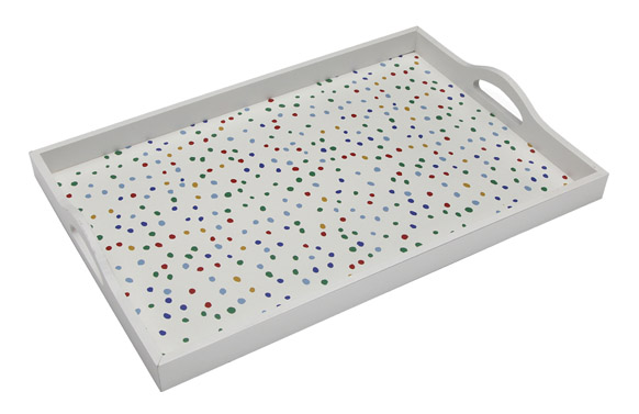 126_69170fe2a356c BANDEJA MADERA DECORADA RECTANGULAR DOTTY - Imagen 1