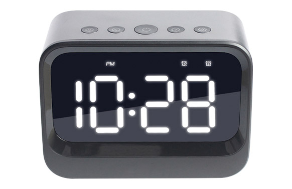 126_691716394eaf5 RELOJ DESPERTADOR NEGRO - Imagen 1