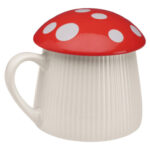 TAZA CON TAPA SETA ROJA