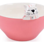 BOL CERAMICA GATO ROSA