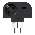 ADAPTADOR GIRATORIO 1 TOMA BLANCO