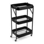 CARRO MULTIUSOS METALICO 3 ESTANTERIAS NEGRO