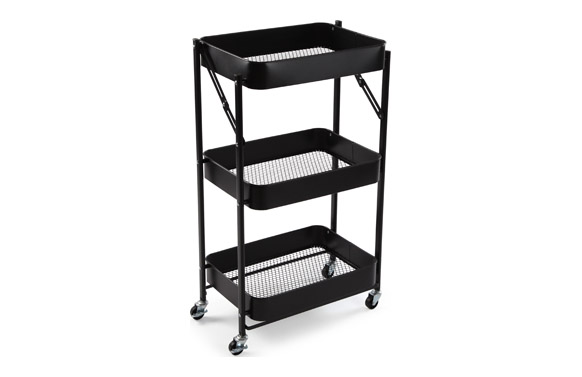 126_692ded8f0e7df CARRO MULTIUSOS METALICO 3 ESTANTERIAS NEGRO - Imagen 1