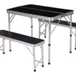 MESA CAMPING PLEGABLE + 2 BANCOS PICNIC