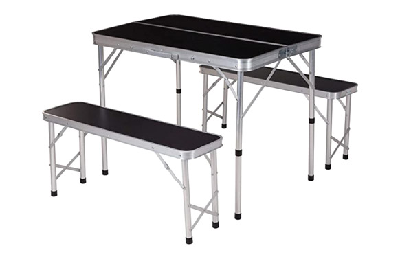 126_692def5751b0b MESA CAMPING PLEGABLE + 2 BANCOS PICNIC - Imagen 1