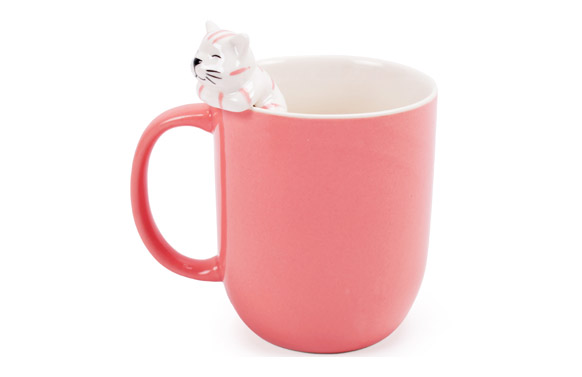 126_692def7abe2f6 MUG CERAMICA GATO ROSA - Imagen 1