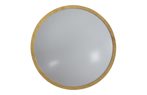 126_692df0ce07fd4 PLAFON LED SUPERFICIE REDONDO CON MARCO MADERA HYDRA - Imagen 1